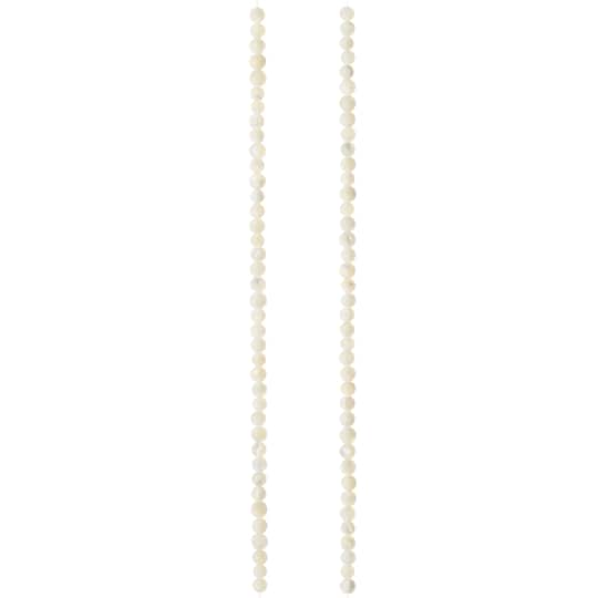 White Mother of Pearl Round Beads, 4mm by Bead Landing™